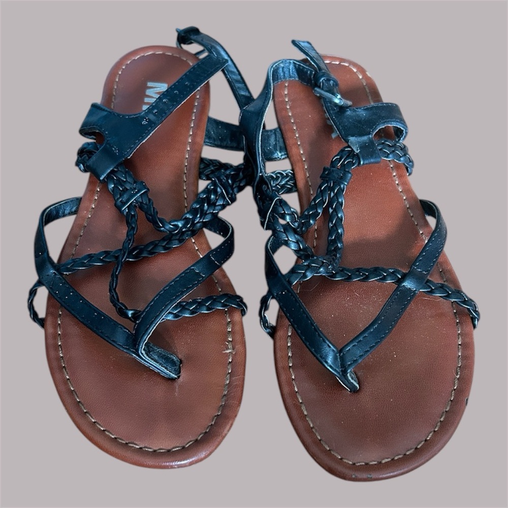 Women's Black Braided Sandals